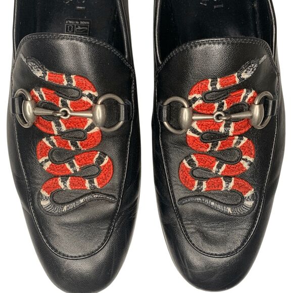 Gucci Brixton Snake-Appliqué Loafers Horsebit Slip On Shoes Mens Size 6/US 6.5 - Picture 5 of 13